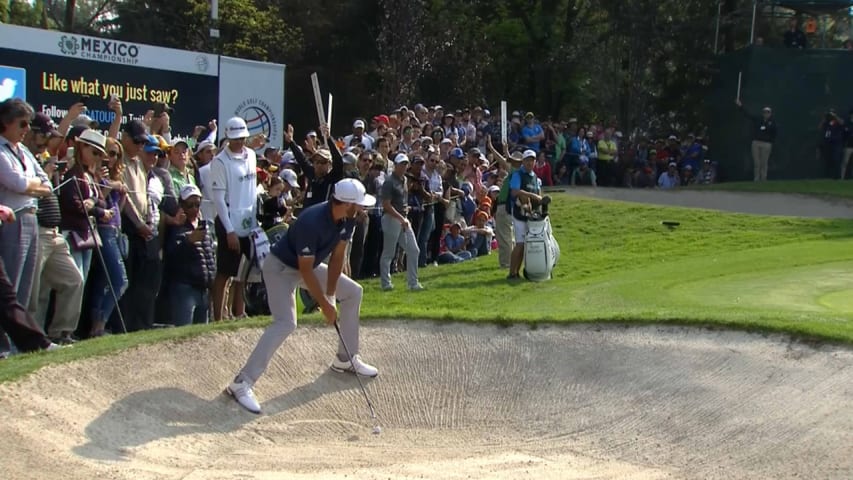 Dustin Johnson's masterful bunker shot at Mexico Championship