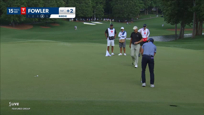 Rickie Fowler converts putt for birdie at Wells Fargo