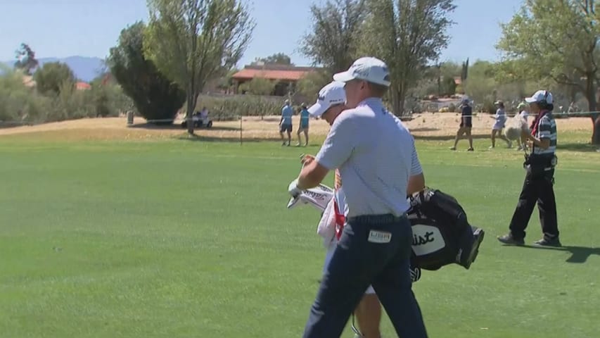 Steve Stricker dials in his approach on No. 10 at Tucson Conquistadores