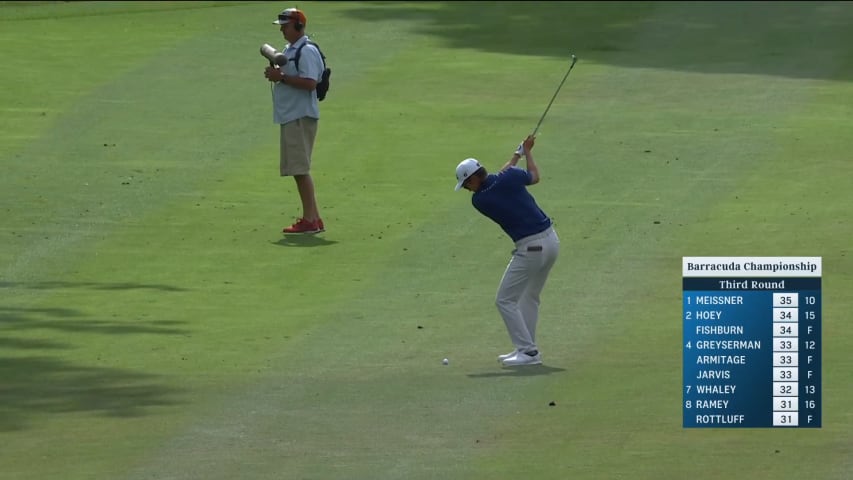 Michael Kim sends approach in setting up birdie at Barracuda