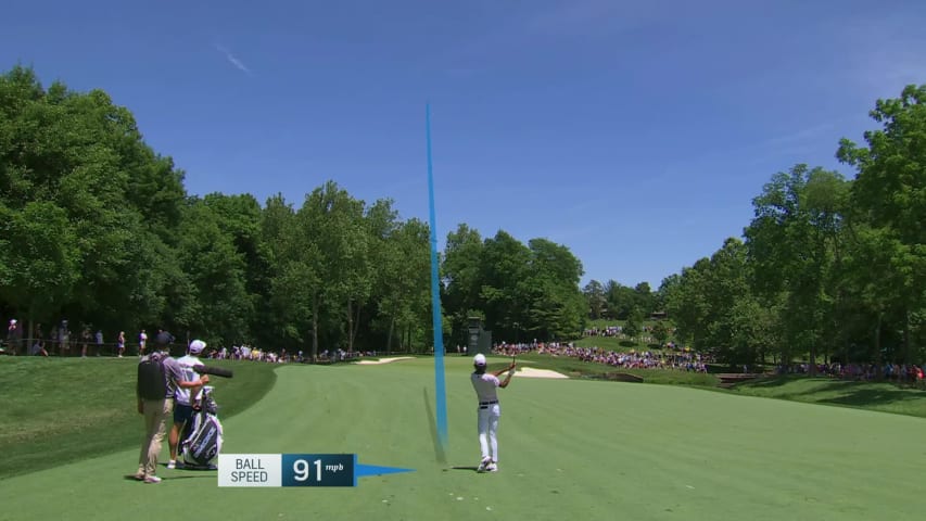 Akshay Bhatia dials in second to set up birdie at the Memorial