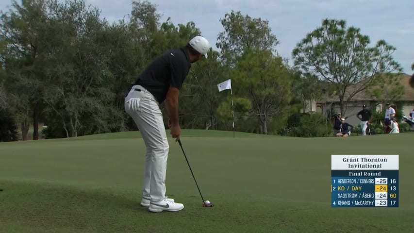 Jason Day makes birdie on No. 14 at Grant Thornton