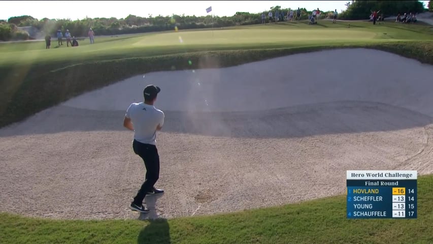 Viktor Hovland gets up-and-down for birdie at Hero