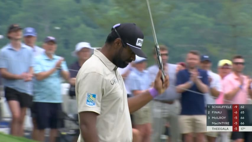 Sahith Theegala sinks birdie putt at PGA Championship