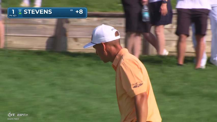 Sam Stevens makes birdie on No. 1 at Travelers