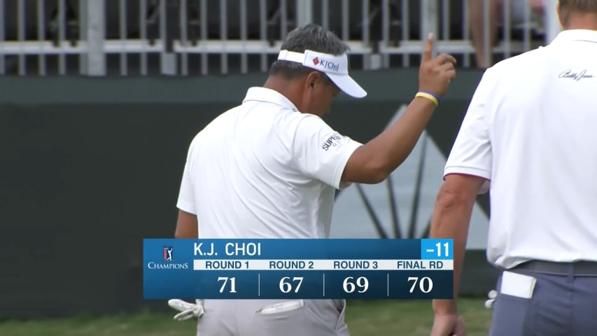 K.J. Choi holes birdie putt at Tradition