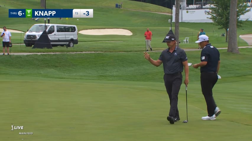 Jake Knapp holes 17-footer for birdie at John Deere