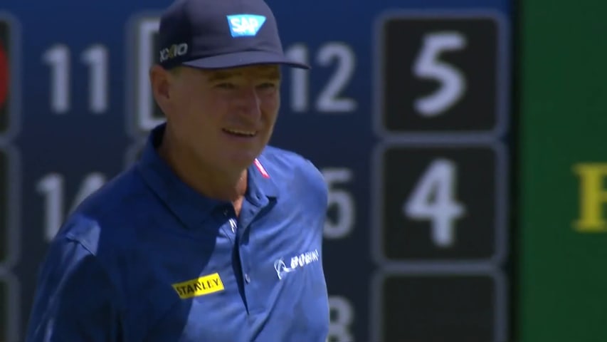 Ernie Els makes birdie after driving the green at DICK'S