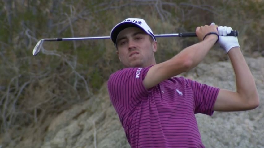 Justin Thomas’ aggressive tee shot sets up birdie at Humana