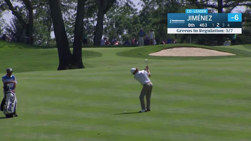 Miguel Angel Jiménez makes birdie on No. 8 at Kaulig Companies Championship