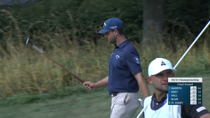 Sam Bairstow holes birdie putt from fringe at ISCO Championship