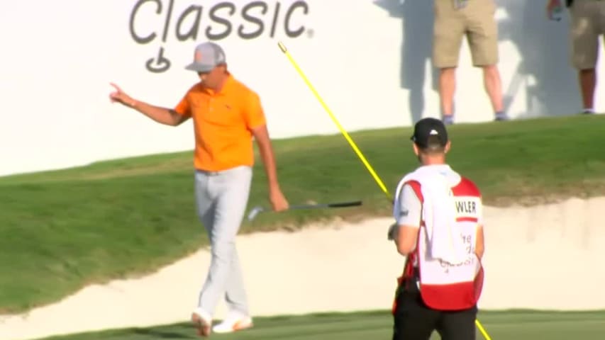 Rickie Fowler sinks 45-footer for birdie on 71st hole at Honda