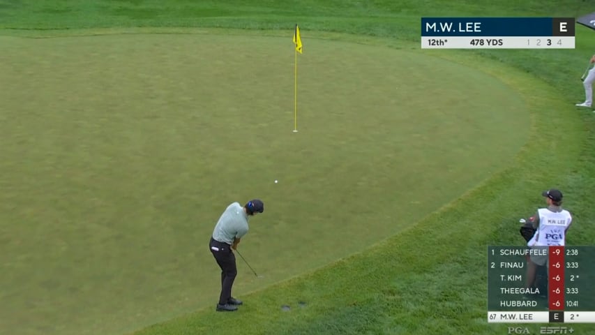 Min Woo Lee chips in for birdie at PGA Championship