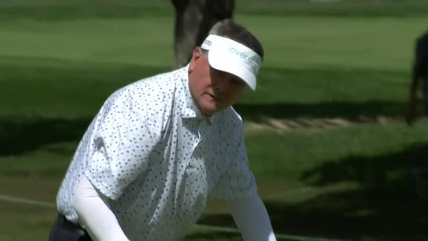 Paul Goydos gets up-and-down for birdie at Ally Challenge