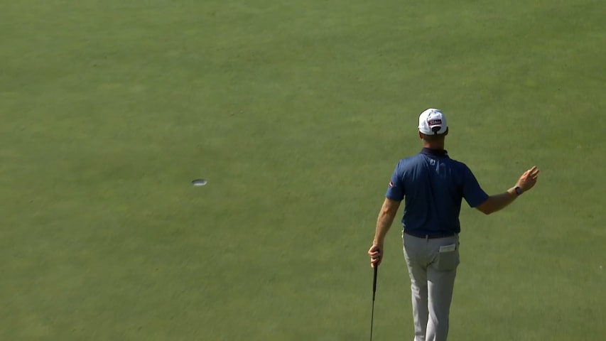 Tyler Duncan makes eagle putt on No. 15 at Barbasol