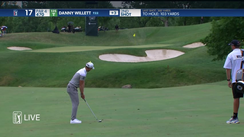 Danny Willett makes birdie on No. 17 in Round 4 at the Memorial