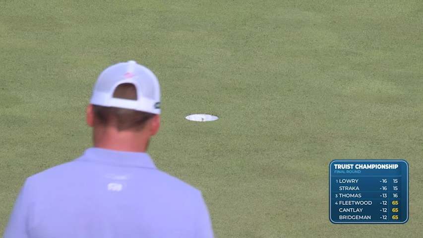 Sungjae Im sinks a 36-foot birdie putt on No. 18 at Truist Championship