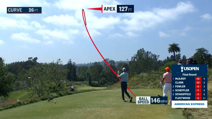 Wyndham Clark dials in tee shot to set up birdie at U.S. Open