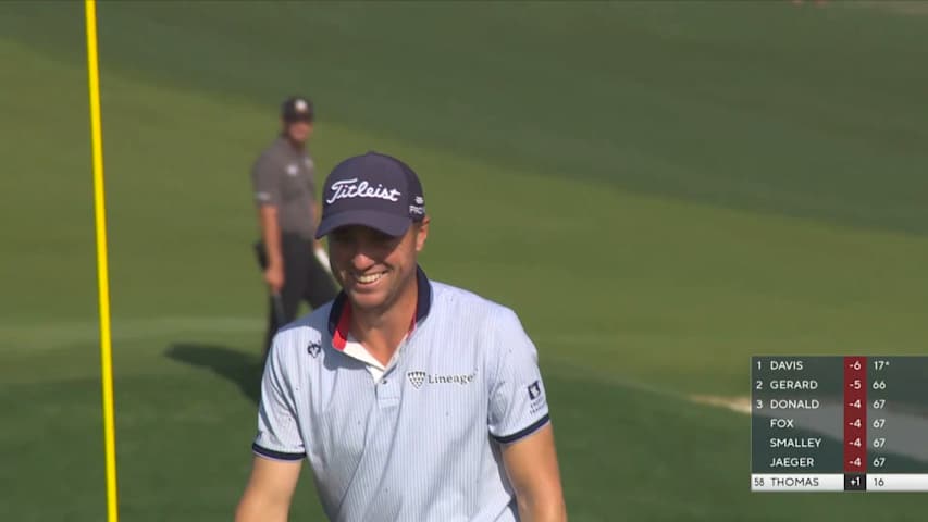 Justin Thomas holes flop shot for third consecutive birdie at PGA Championship