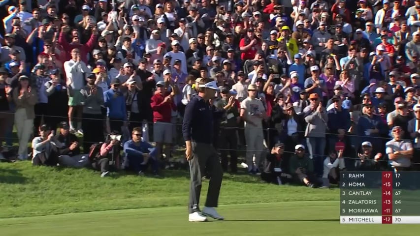 Keith Mitchell makes birdie on No. 18 at Genesis