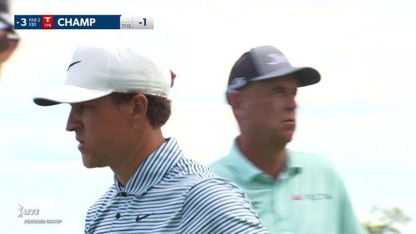 Cameron Champ sinks a 23-foot birdie putt at John Deere