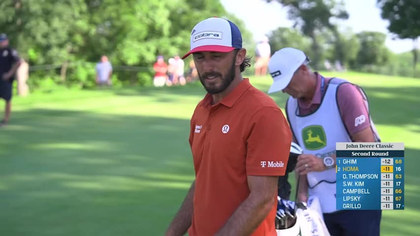 Max Homa drains a 20-foot birdie putt at John Deere