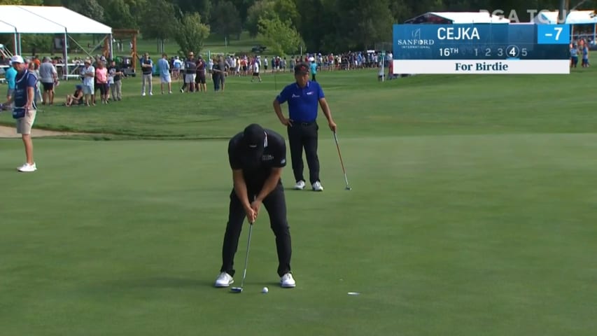 Alex Cejka gets up-and-down for birdie at Sanford International