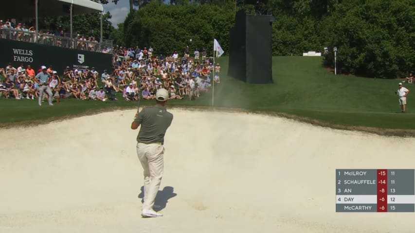 Jason Day holes out from bunker for birdie at Wells Fargo