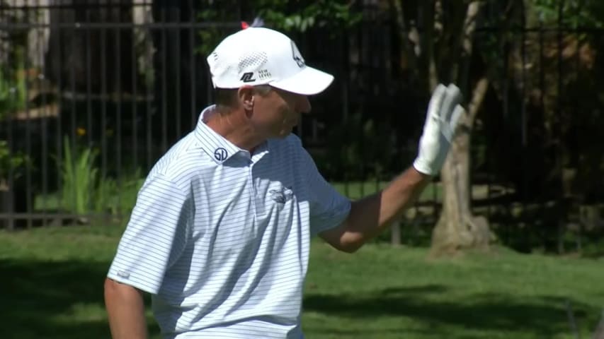 Steven Alker throws a dart to set up birdie at Insperity Invitational