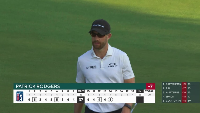 Patrick Rodgers holes bump-and-run for birdie at Wyndham