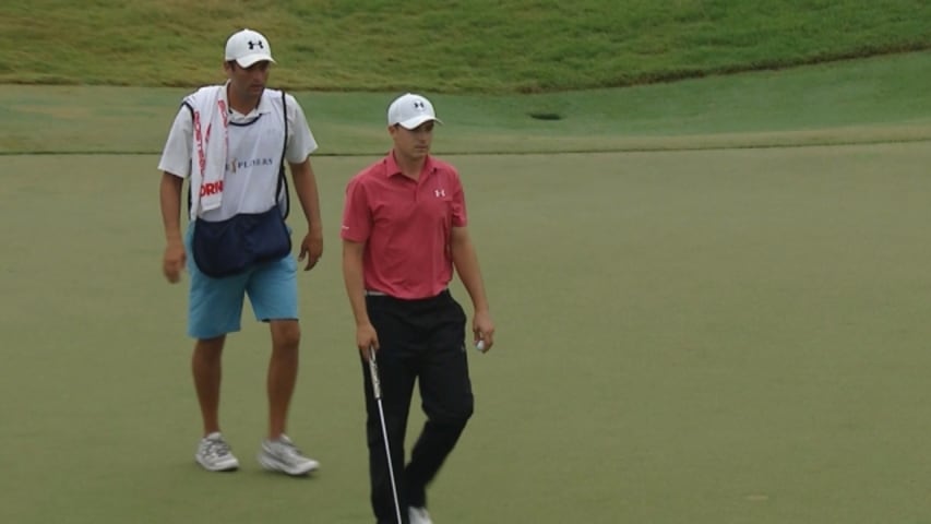 Jordan Spieth makes birdie on No. 16 at THE PLAYERS