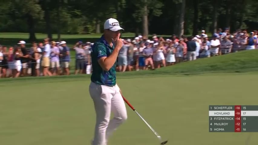 Viktor Hovland dials-up another birdie on No. 17 at BMW Championship