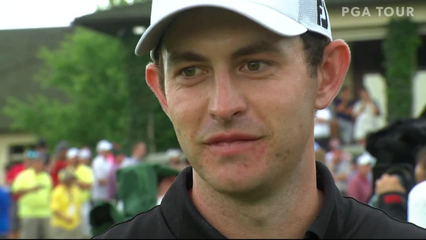 Patrick Cantlay speaks following victory at the Memorial