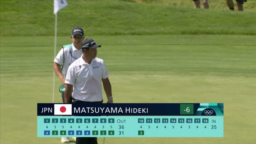 Hideki Matsuyama cards fourth consecutive birdie on No. 10 at Olympic Men's Golf