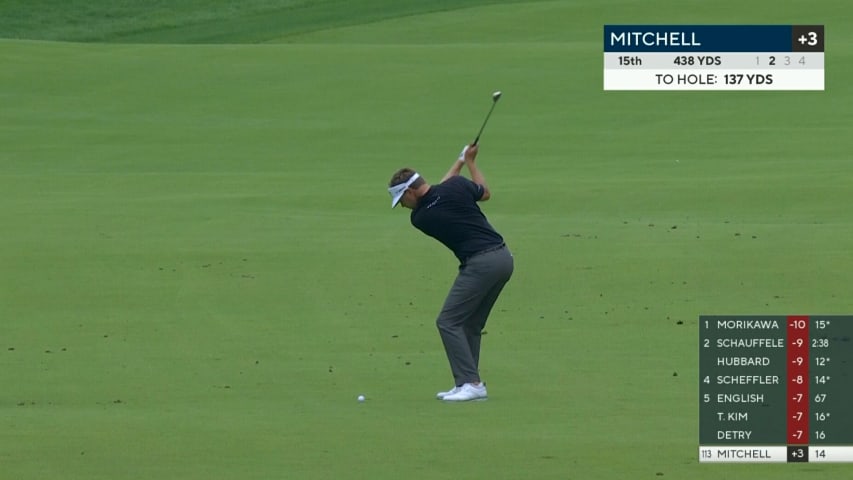 Keith Mitchell hits flagstick, nearly holes out for eagle at PGA Championship