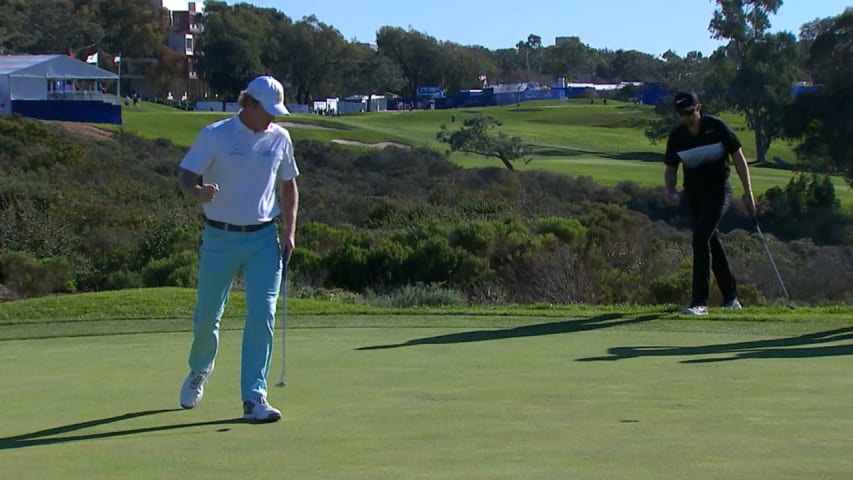 Brandt Snedeker answers with a birdie on No. 14 at Farmers