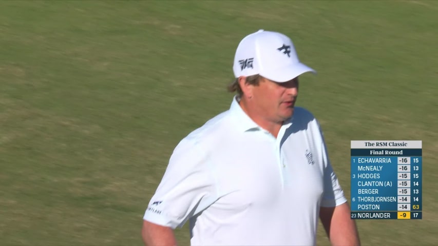 Henrik Norlander drips in 24-foot birdie putt at The RSM Classic