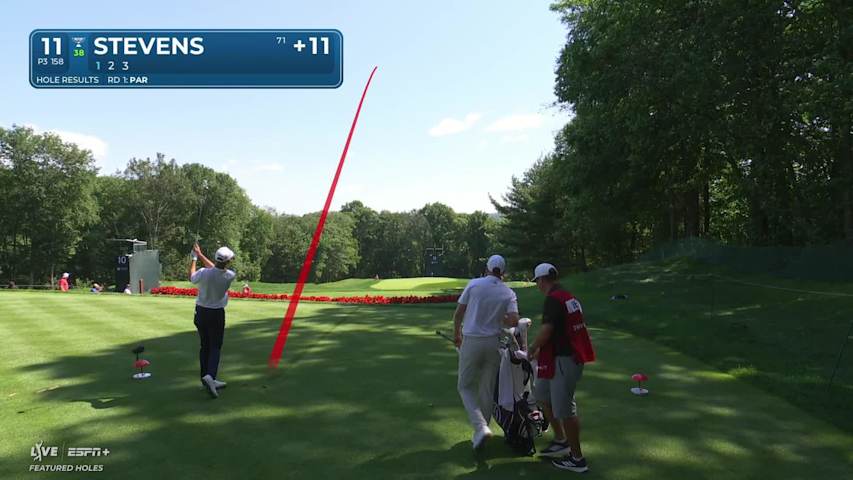Sam Stevens makes birdie on No. 11 at Travelers