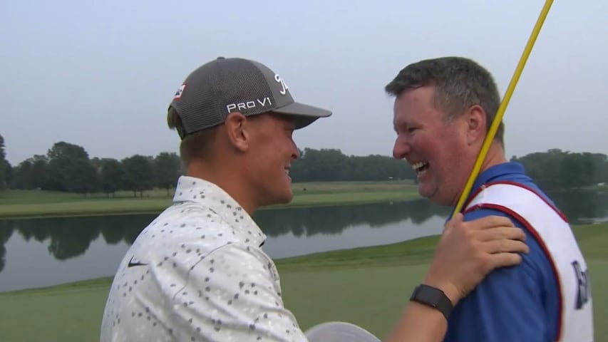 Vincent Norrman makes par putt to win in playoff at Barbasol
