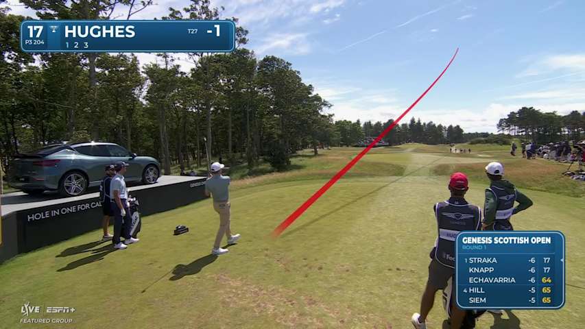 Mackenzie Hughes makes birdie on No. 17 at Genesis Scottish Open