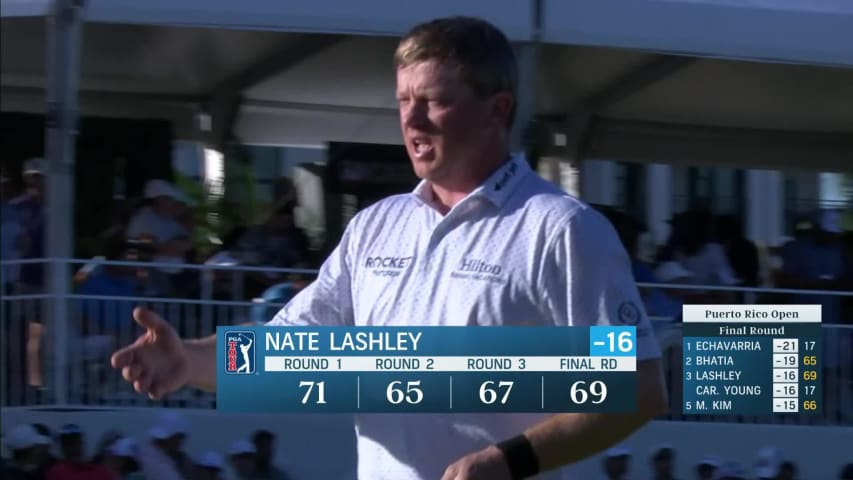 Nate Lashley makes birdie on No. 18 at Puerto Rico