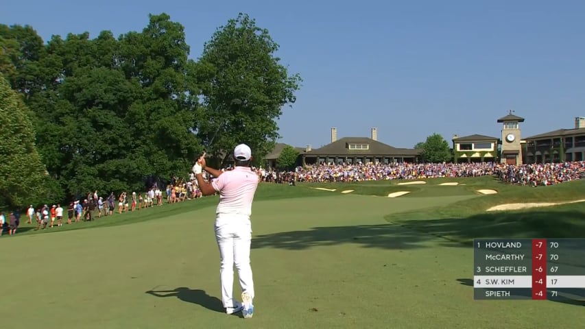 Si Woo Kim uses nice approach to set up birdie at the Memorial