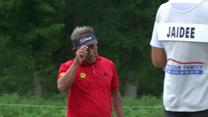 Thongchai Jaidee makes birdie on No. 15 at American