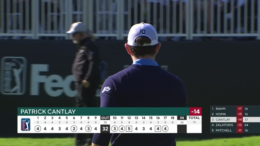 Patrick Cantlay makes birdie on No. 17 at Genesis