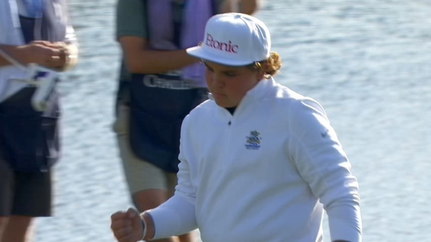 Little John Daly sinks birdie putt at PNC Father Son