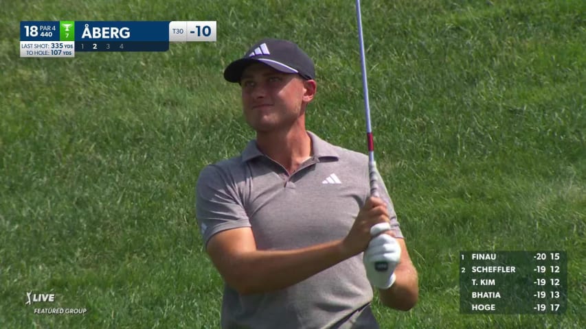 Ludvig Åberg dials in approach to set up birdie at Travelers