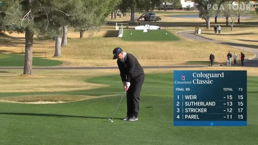Kevin Sutherland chips in for birdie at Cologuard Classic