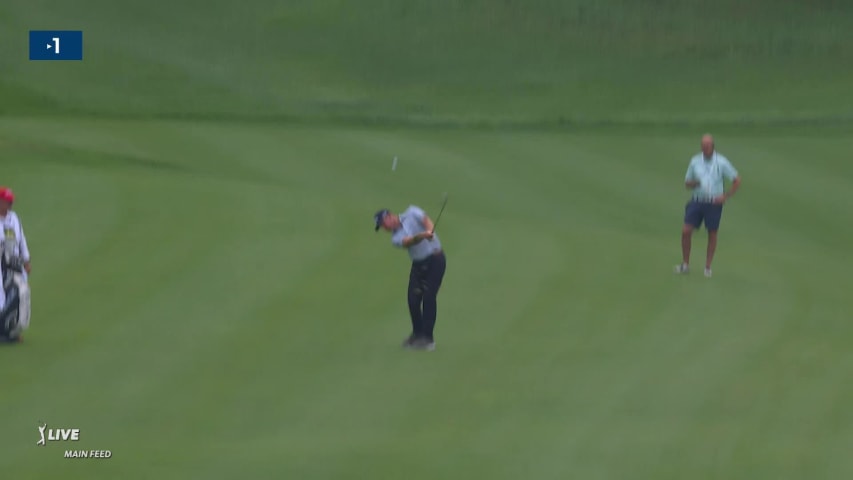 Robby Shelton makes birdie on No. 14 at John Deere