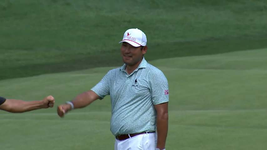 Chan Kim’s chip-in eagle is the Shot of the Day