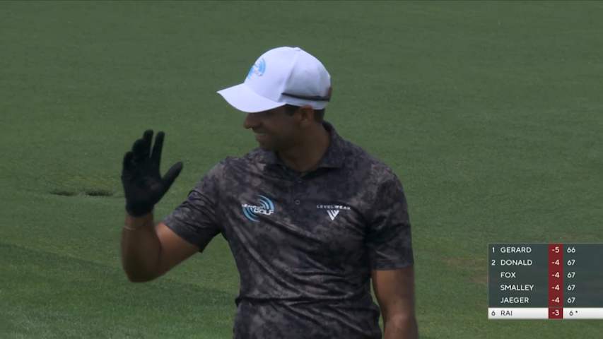 Aaron Rai chips in for birdie at PGA Championship